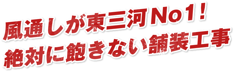 風通しが東三河No1！絶対に飽きない舗装工事